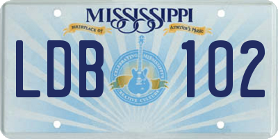 MS license plate LDB102
