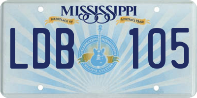 MS license plate LDB105