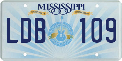 MS license plate LDB109