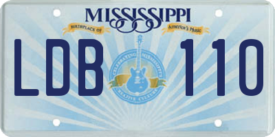 MS license plate LDB110
