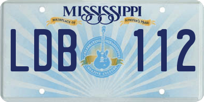 MS license plate LDB112