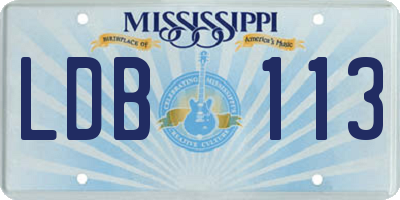 MS license plate LDB113