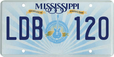 MS license plate LDB120