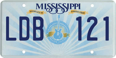 MS license plate LDB121