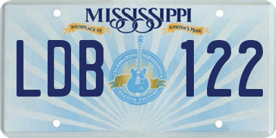 MS license plate LDB122