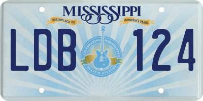 MS license plate LDB124