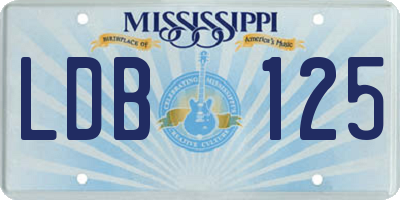 MS license plate LDB125