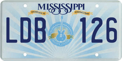 MS license plate LDB126