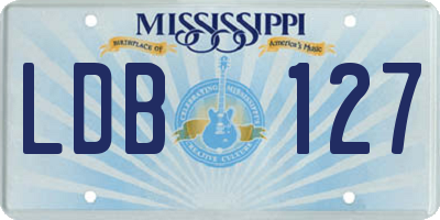 MS license plate LDB127