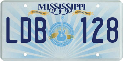 MS license plate LDB128