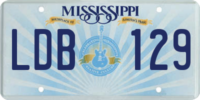 MS license plate LDB129
