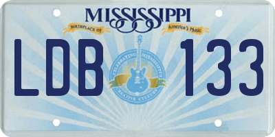 MS license plate LDB133