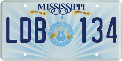MS license plate LDB134