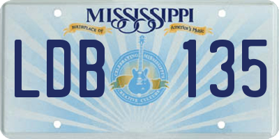 MS license plate LDB135