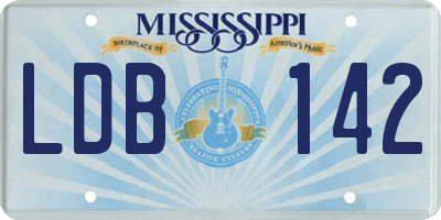 MS license plate LDB142