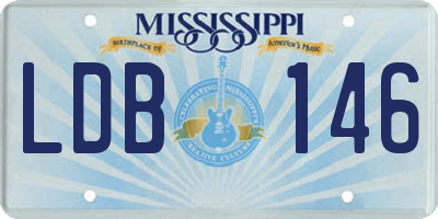 MS license plate LDB146