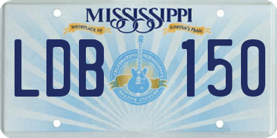 MS license plate LDB150