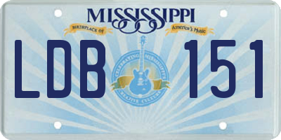 MS license plate LDB151