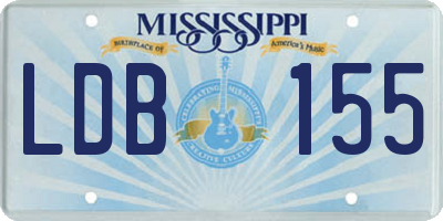 MS license plate LDB155