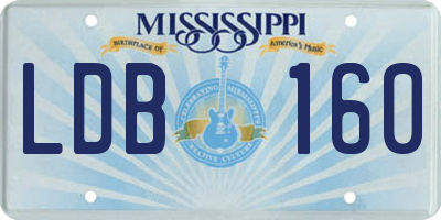 MS license plate LDB160