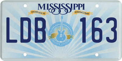 MS license plate LDB163
