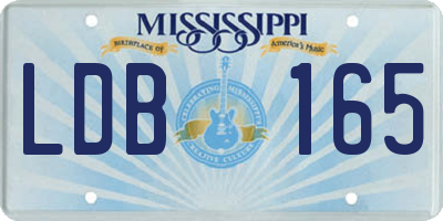 MS license plate LDB165