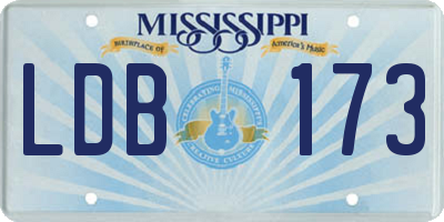 MS license plate LDB173