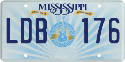 MS license plate LDB176