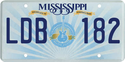 MS license plate LDB182