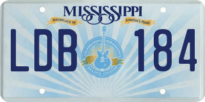 MS license plate LDB184