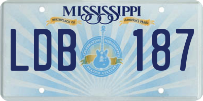 MS license plate LDB187