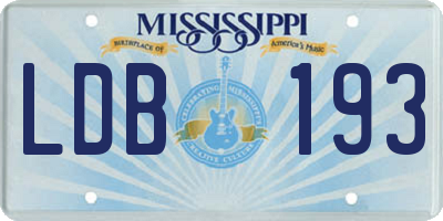 MS license plate LDB193