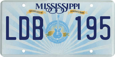 MS license plate LDB195