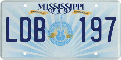 MS license plate LDB197