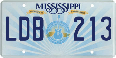 MS license plate LDB213