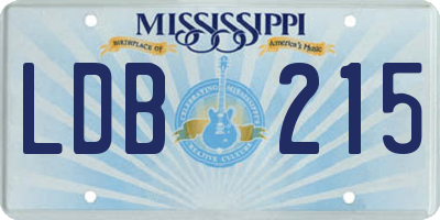 MS license plate LDB215