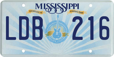 MS license plate LDB216