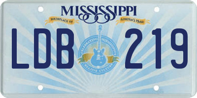 MS license plate LDB219