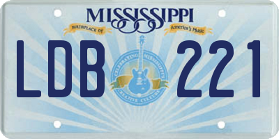 MS license plate LDB221
