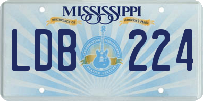 MS license plate LDB224