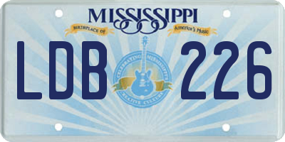 MS license plate LDB226