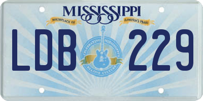 MS license plate LDB229