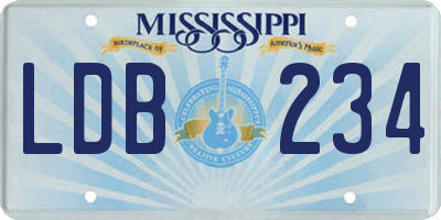 MS license plate LDB234