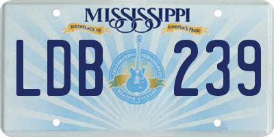 MS license plate LDB239