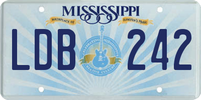 MS license plate LDB242