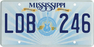 MS license plate LDB246