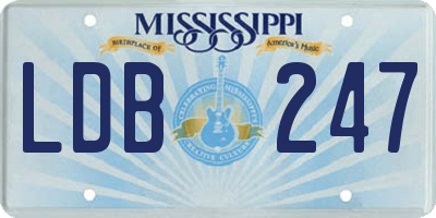 MS license plate LDB247