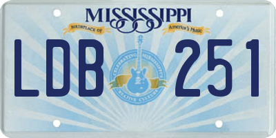 MS license plate LDB251