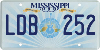 MS license plate LDB252