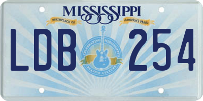 MS license plate LDB254